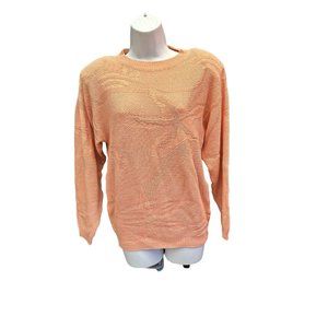 Vintage Queens Way, Knitted Sweater, Peach, Pullover, Medium